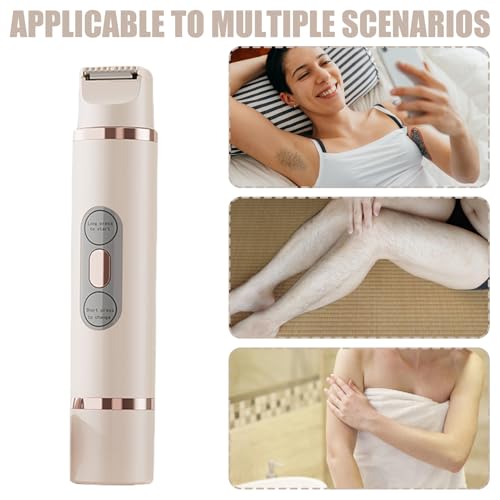 Maquinilla Eléctrica Para Mujeres | Recortadora Zona Bikini Femenina - Afeitadora Bikini Doble Cabezal Para Piernas Rostro Axilas Y Recortadora De Vello Púbico Compacta - imagen 4