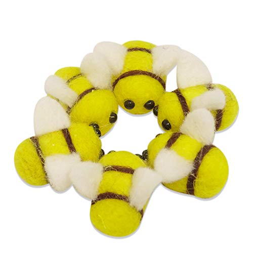Honbay 6Pcs Wool Felt Bumble Bee For Wedding, Baby Shower, Gender Reveal Party, Birthday Decoration (Yellow) #TOP23