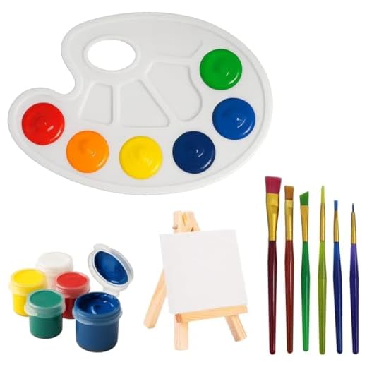 Kit de Pintura Completo – Mini Tela + Paleta Godê + Conjunto de Pincéis + Tintas Guache – Ideal para Crianças e Iniciantes – Criatividade e Diversão Garantidas