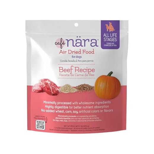 Café Nara - Beef Air-Dried Food for Dogs - Complete Meal, Food Topper or Treat - Minimally Processed & Highly Digestible - for All Breeds & Ages - Wheat, Corn & Soy Free - Made in USA - 1 lb Bag
