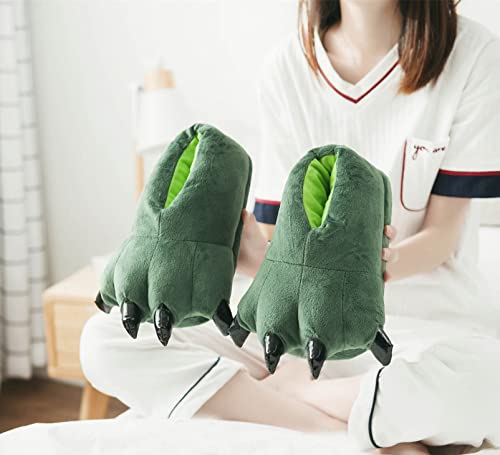 IXITON Unisex Funny Animal Paw slippers Shoes Furry Dinosaur bear Claw Slippers Cartoon plush slippers2