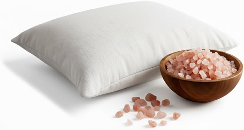 Himalayan Natural Salt Therapy Pillow – 8x6 Inch with coarse Salt, for Warm/Cold Massage– with Washable Cover, for Personal and spa use.