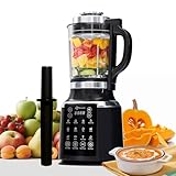Glass Blenders for Kitchen with Tamper, Blender for Smoothies, Professional Blenders 1500W Motor, 9 Adjustable Speeds, 14 Preset Programs, High-Speed Heating Blender for Nut Milk, Soups, Sauces & More
