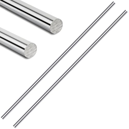 2 PCS 7mm 304 Stainless Steel Rods SS rods, Solid Metal Round Rods for DIY Crafts Industrial Use, Metalworking 305 mm/ 12 inch Length (2, 7mm)