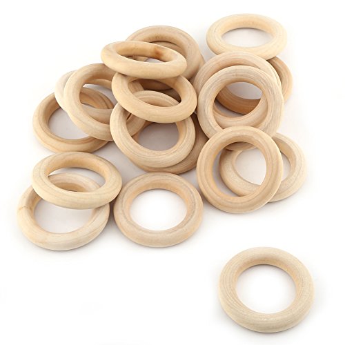 Craft Wooden Ring, Durable DIY Craft Ring Wooden Ring, 20Pcs Natural Unfinished Wood for Wedding Dec
