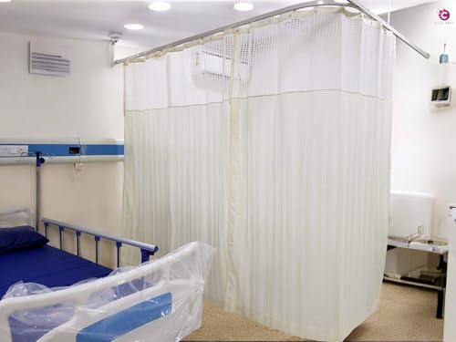 Image of CASA-NEST Hospital Partition Curtains for ICU and Wards PVC Curtains, 4.5 x 8 ft, Cream-Hos008