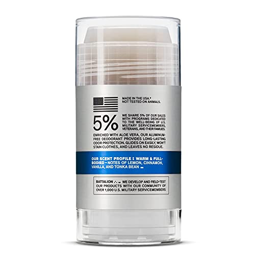 Aluminum-Free Natural Deodorant For Men By Bravo Sierra, 2-Pack - Long Lasting All-Day Odor And Sweat Protection - Tonka Bean & Lemon, 3.2 Oz - Paraben-Free, Baking Soda Free, Vegan & Cruelty-Free #TOP2