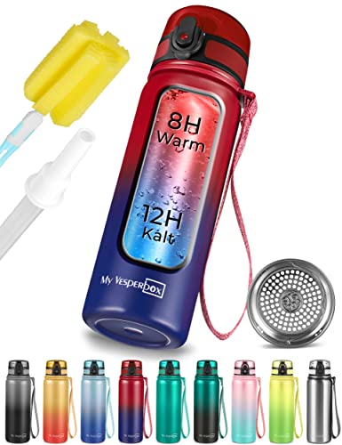 My Vesperbox - Edelstahl Thermos Trinkflasche auslaufsicher - mit...