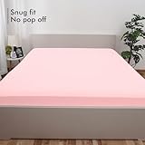 Baby Pink Fitted Sheet Double Beds (135×190 cm, Deep 35 cm) – Pack of 1 Soft Microfibre Elasticated Cover – Breathable, Durable & Easy Care Bottom Sheet - Image 4
