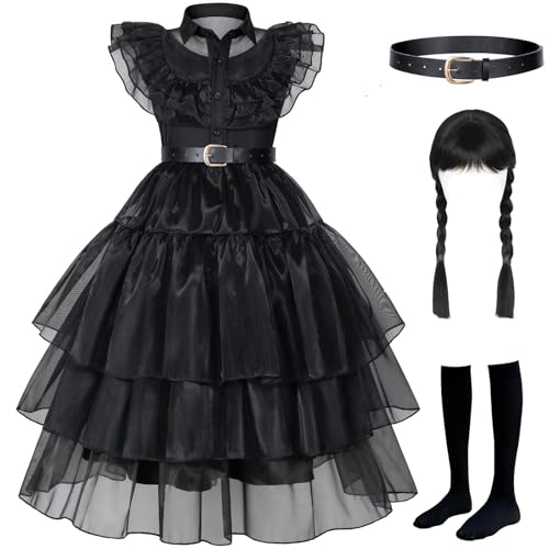 joonolu Black costume girls dress for Kids Black Family Costume