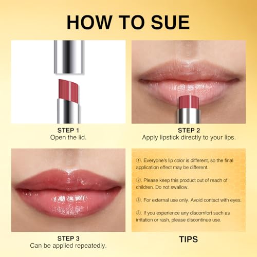 Image of Girly Pink Honey Tinted Lip Balm for Women, Hydrating Lip Oil Stick Lip Gloss Lipstick for Mature Skin, Sheer Lightweight Moisturizing Lip Tint Balm with Natural Shine, Vegan & Cruelty-Free