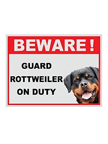 VVWV Beware Of Dog Guard Rottweiler On Duty Sign Sticker For Public Hospital Clinic Office Hall Doctor Shop Home 6 inch X 8 inch-image-35
