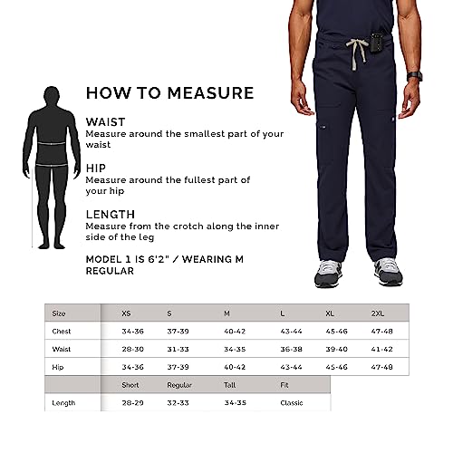 FIGS Cairo Cargo Scrub Pants for Men — Classic Straight Leg Fit, 9 Pockets, 4-Way Stretch, Anti-Wrinkle Men’s Scrub Pants