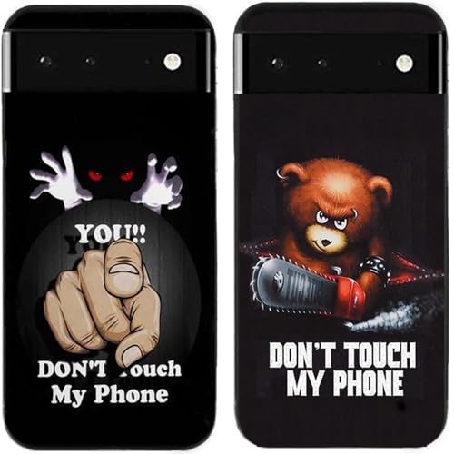 ��g�уP�[�X��P�[�X �K�pGoogle Pixel 6,�{��̃N�} Don't Touch My Phone�͗l�v�����g����TPU�o�b�N�V�F��,2�Z�b�g??�F