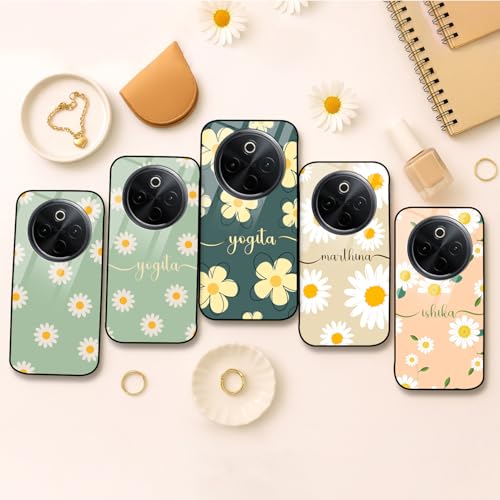 Image of COLORflow Back Cover Compatible with Vivo Y300 PRO 5G / T4 5G / IQOO Z10 5G | Daisy Bloom Customized | Shockproof TPU Bumper with Camera Protection Back Cover