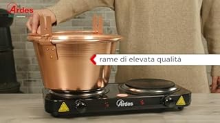 Ardes AR2480 Paiolo In Rame Per Polenta e Marmellata Porzioni Per 8/12 Persone Diametro 28 cm