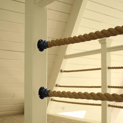 Support pour garde-corps avec câble inox et 4 fixations décoratives de balustrade - 5
