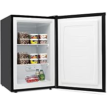 COSTWAY Compact Single Door Upright Freezer - Mini Size with Stainless Steel Door - 3.0 CU FT Capacity - Adjustable