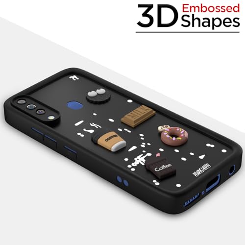 Image of Outlouders Back Cover for Samsung Galaxy M30 | 3D Cartoon Bear Cute Fun Silicone Full Body Protection Bumper Case (Black)