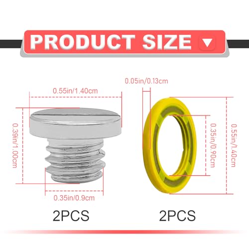 Image of 2 PCS Marine Magnetic Gearcase Drain Plug Compatible with Mercury Mercruiser Bravo Alpha1Gen2 Non-Magnetic Gearcase Screw & Gasket Replace 10-79953Q04 10-79953Q2 10-79953A2 18-2244