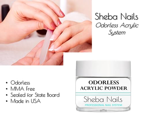 Kit Acrílico Inodoro SHEBA NAILS 2oz líquido y 1oz polvo miniatura 4