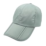 Uxcellmo Waterproof Quick-Drying Baseball Cap Foldable Sun Hat Unisex Man Woman Outdoor Sport Camping Tennis Golf Caps Hats, Dark Grey, can be adjusted