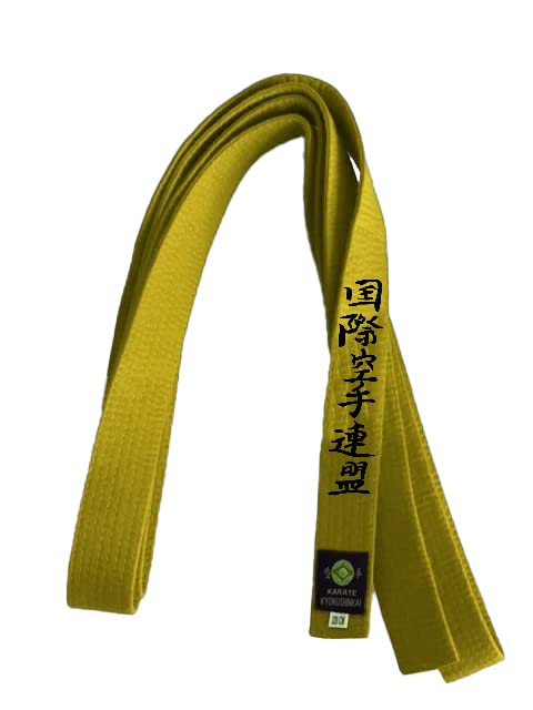 Kyokushin Embroidered Belts Red Blue Yellow Green Brown Sizes 220/280/320/360 CM4