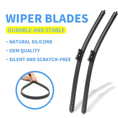 Image of Gavimnal Silicone Wiper Blades Replacement For Volkswagen Atlas 2018-2025 | 26 inch+22 inch Front & 12 inch Rear, All-Weather, Streak-Free, OE-fit, Quiet, Easy One-Click Install