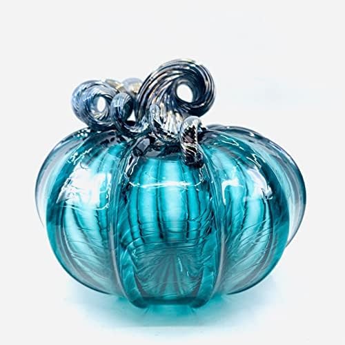 Luke Adams Glass Calabaza de cristal de 5 pulgadas hecha a mano para decoración del hogar (laguna)
