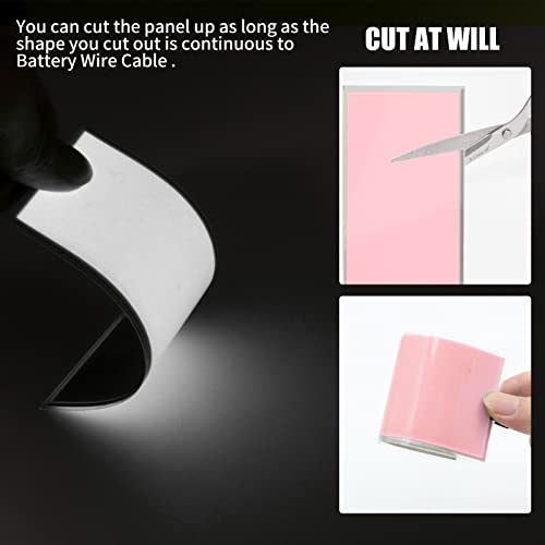 Image of Glowing LED Eyes Cuttable 2PCS 12 * 5cm EL Panel Electroluminescent Light Sheet Decorations Light Lamp Sheet Sheet with Battery Inverter (White)