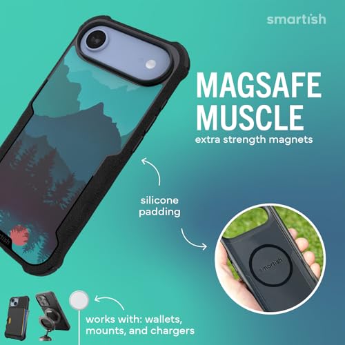 Image of Smartish iPhone Air MagSafe Case - Gripzilla Protective Magnetic Case for Men [Rugged + Tough] Military Grade Heavy Duty Grip Armor - Drop Tested for iPhone Air - Moving Mountains