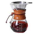 SAXM Filterkaffeezubereiter-Borosilikatglas Kaffeekanne-Glas Kaffeekanne-Hochtemperaturbeständige Glas Kaffeekanne Mit dauerfilter