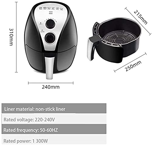JIEZ Heißluftfritteuse für den Heimgebrauch 4L Gesundes Kochen Heißluftfritteuse Haushalt Große Kapazität Automatische… – Bild 3