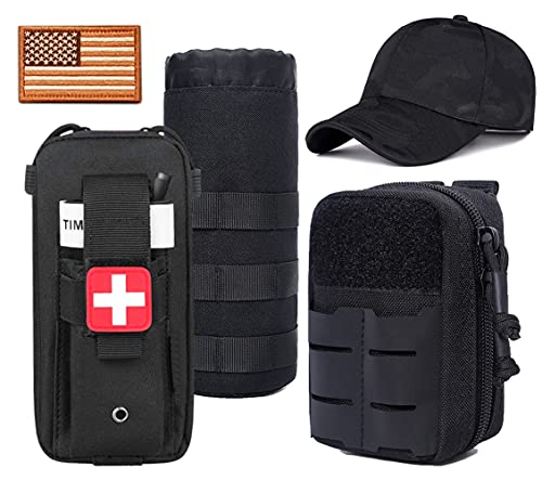 Image of Upgrade Tactical Seat Back Organizer Molle Car Seat Organizer with 4 Detachable Pouches: Trauma Medical Pouch, Water Bottle Pouch, Vehicle Protector Organizers (Modern B Black)