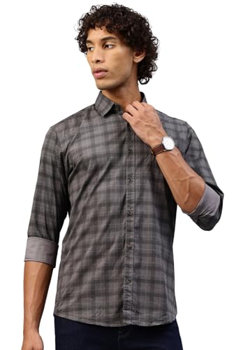 Image of Majestic Man Men Comfort Slim Fit Pure Cotton Tartan Checked Casual Shirt