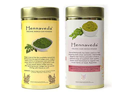 Metrol Hennaveda Hair Henna + Indigo, Organic hair color combo miniatura 3