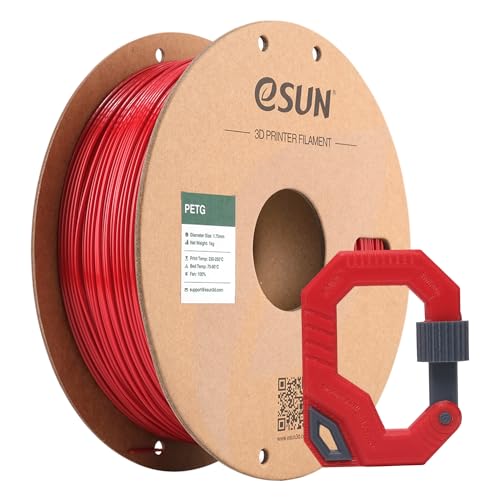 Image of eSUN PETG Filament 1.75mm, 3D Printer Filament PETG, Dimensional Accuracy + /- 0.05mm, 1KG Spool (2.2 LBS) 3D Printing Filament for 3D Printers, Fire Engine Red