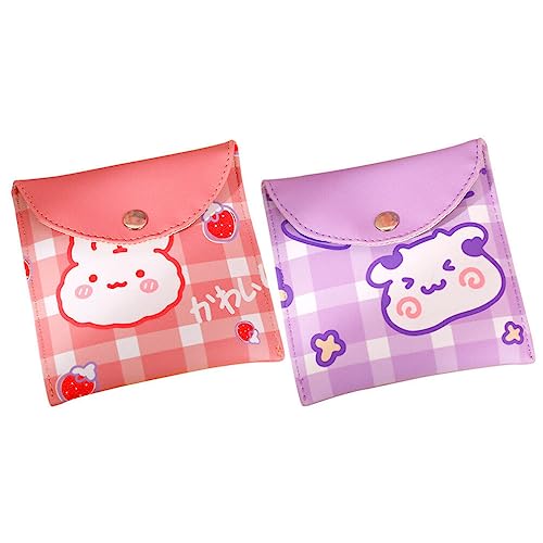 Healvian 2pcs Menstrual Pad Storage Bag Portable Napkin Organizer for Women Pu Material Capacity Privacy for Travel and Daily Use
