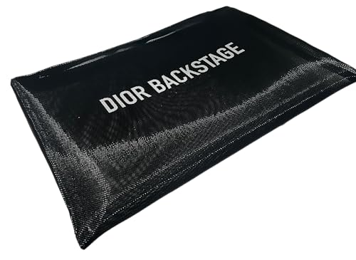 Dior BACKSTAGE BLACK XL MESH MESH Zip Bolsa de cosméticos para maquiagem e fragrância (EXTRA GRANDE 29 cm C X 20 cm A x 20 L) - 1336