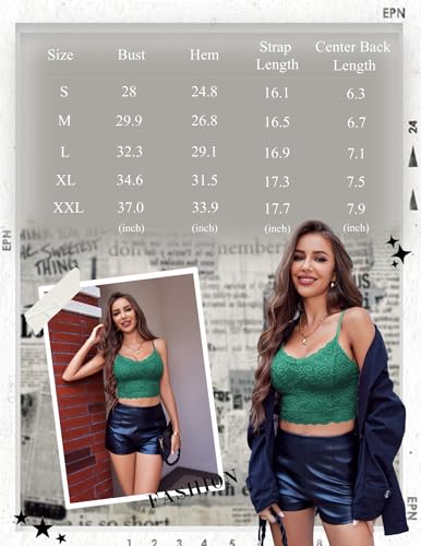 Image of Avidlove Lace Bralette for Women Spaghetti Strap Tank Top V Neck Slim Basic Camisoles