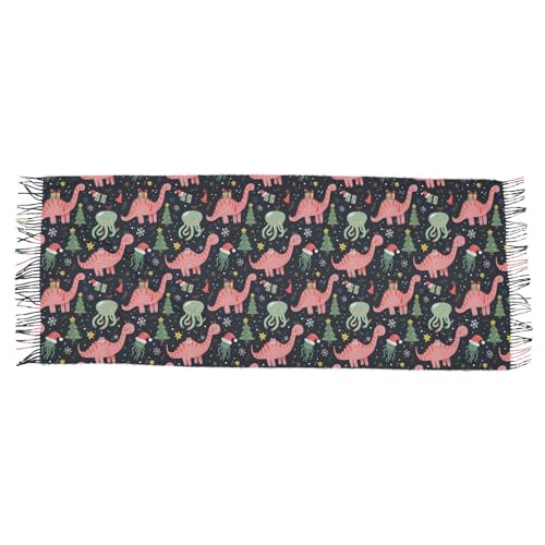 trendy cashmere feel women's scarf christmas gifts for women Christmas Peach Dinosaur Present bufandas y chales para mujer