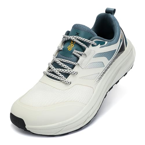 Kricely Men's Road Running Shoes Wide Toe Box Shoes for Men Zero Drop Walking Sneakers Breathable Cross Training Shoe for Gym Sport Beige Size 8.5