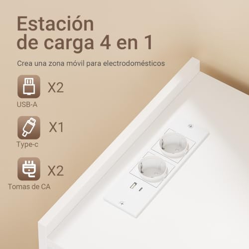 Mueble auxiliar de cocina blanco para microondas con balda regulable 8