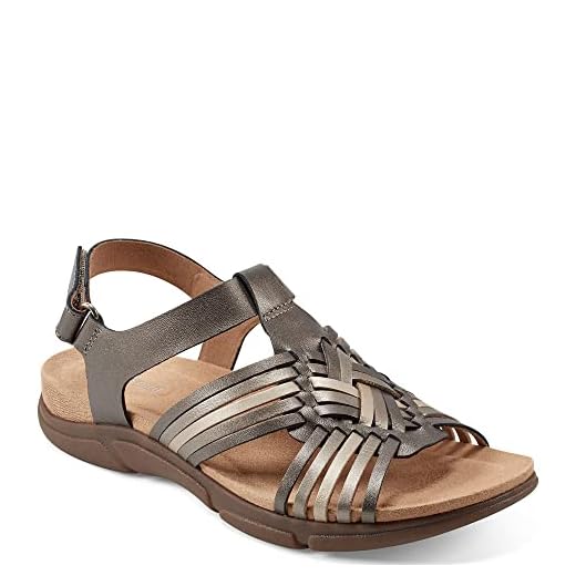 Easy Spirit Women's Mave Flat Sandal, Bronze 750, 8.5 Wide