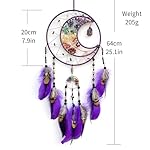 7 Chakras Dream Catchers Moon Tree of Life Dream Catcher Violet Feather Dreamcatcher Wall Decor with Rainbow Healing Crystal Stone Wall Art Hanging for Bedroom Home Decor Bless Gift Wedding Party - Image 5