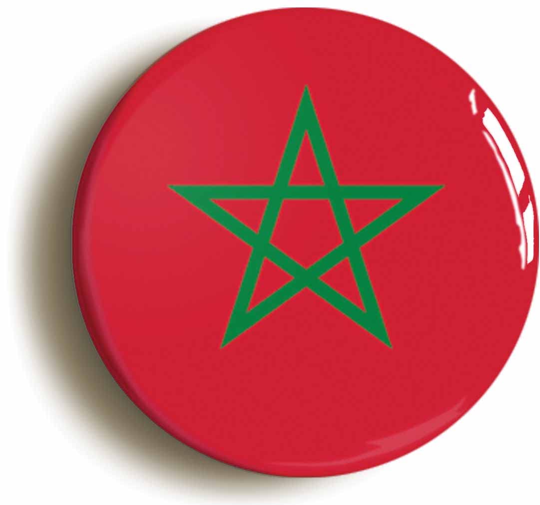 Morocco National Flag Fridge Magnet (Circular 2inch / 50mm Diameter)