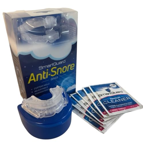 SmartGuard Anti-Snore Device with Cleaner. Customizable Snore Reducing Mouthguard -
