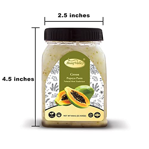 Anaaj Valley Papaya Paste - 650G Green Papaya Meat Tenderizer Paste - Natural Food Papaya Puree Cooking Paste - Papaya Fresh Fruit Powder For Flavorful And Tender Meat Marinade – Fresh & Delicious #TOP3