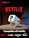 [Kompatibel mit Netflix & Elektrischer Focus] Beamer Gimbal N5 1080P Mini Beamer mit WiFi & Bluetooth, Tragbarer Projektor mit 135° drehbarer Stand, Automatische Trapezkorrektur, Staubfilter