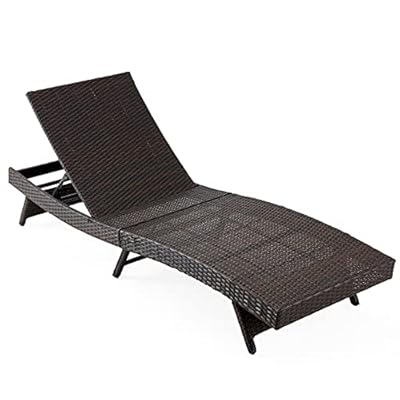EROMMY Patio Chaise Adjustable Outdoor Chaise Lounge Chair, Rattan Wicker Patio Lounge Chair with Cushion for Beach… 412vy0vDqFS. SS400
